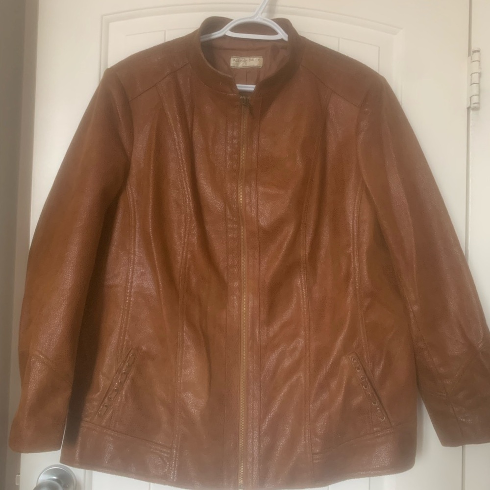 Allison Daley Tan Leather Jacket - Picture 2 of 8